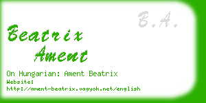 beatrix ament business card